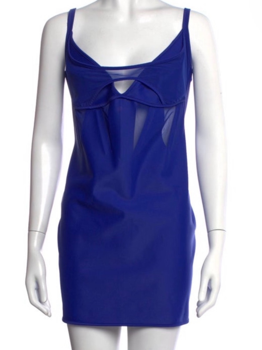 Mugler x H&M Klein Blue Corset Mesh Mini Dress Size L EU 46
